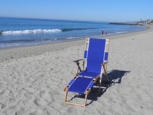 Reclining Beach Lounge Chair (seated 13 inches off ground) with leg rest beachgenie 
